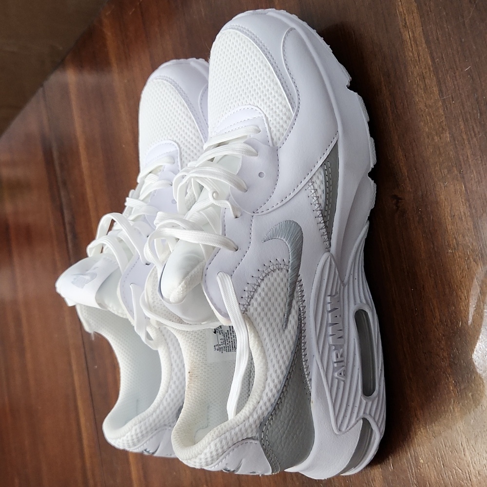 Nike White and Silver Athletic Shoes